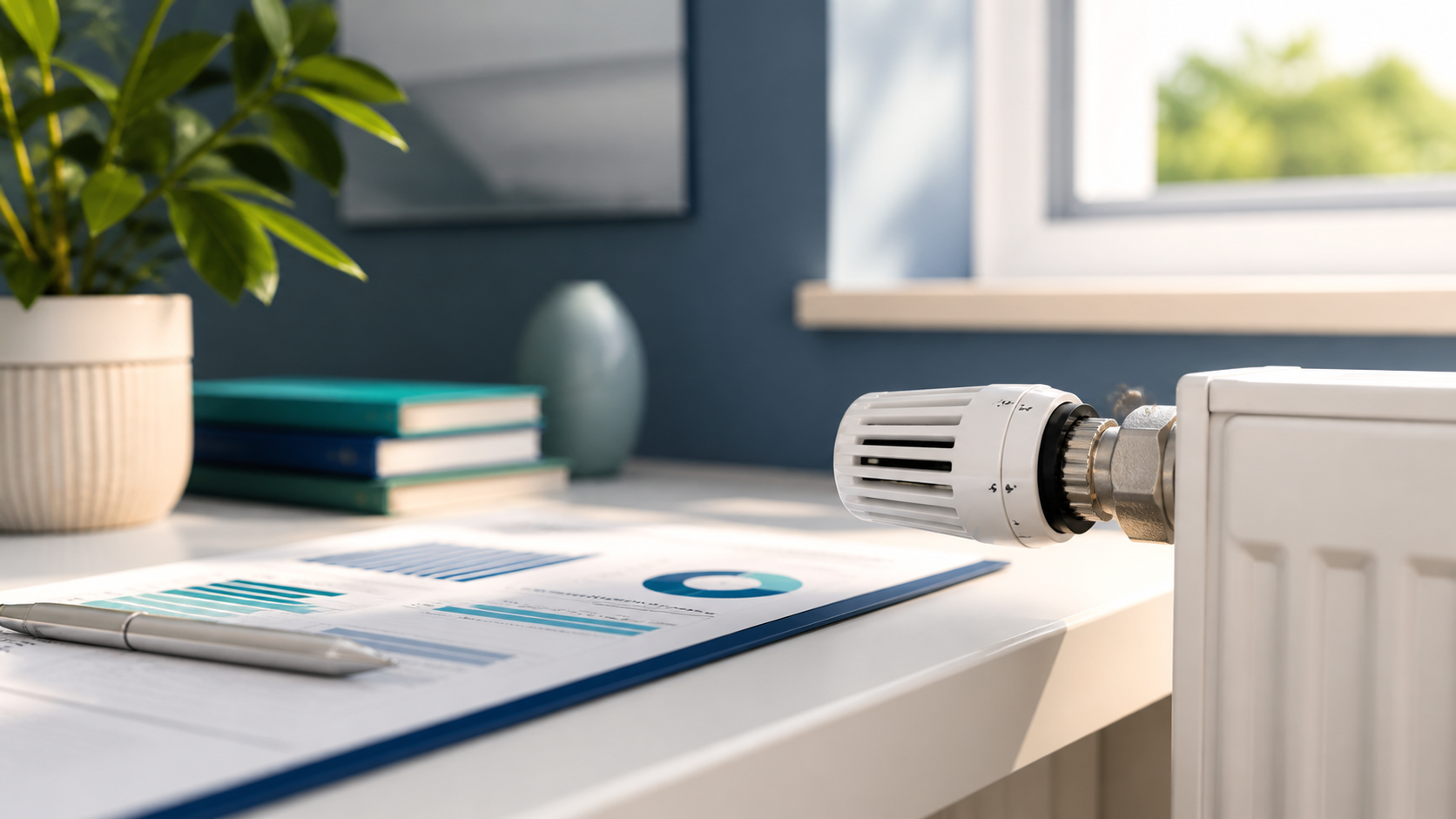 Heizkörperthermostat mit geordneten Tarifunterlagen